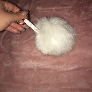 White fluffy keychain